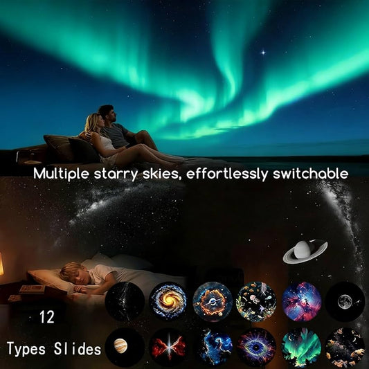 Galaxy Starry Sky Night Light Projector, 2-in-1 Portable with
12 Projection Films, 360° Adjustable Brightness Control
Eye-Caring LED Night Light for Kids Adults Bedroom Home
Ceiling Car Decor Gift