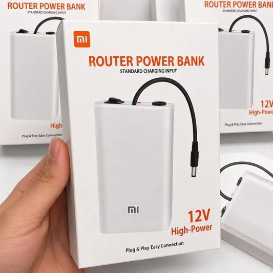 12V High-Power Router Power Bank 20000mAh | 6 Cell Backup Battery | Compatible with Wi-Fi Routers & ONTs - High Capacity Backup - 20,000 AMH | WiFi Router UPS Power Bank 12Volts 8 to 10 Hours Backup