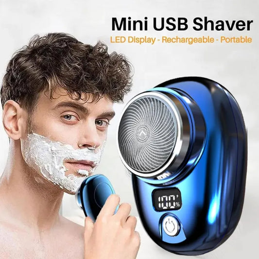 Mini Electric Shaver for Men Portable Beard Knife TYPE-C Charging Shavers Face Body Razor with Digital Power Display