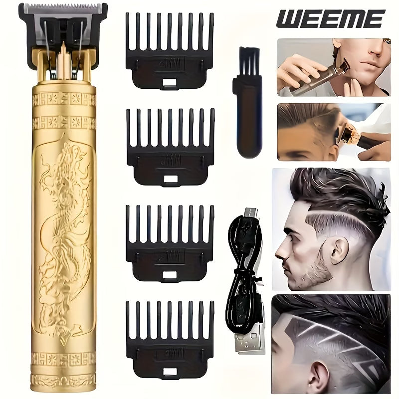 Urban Cart T9 Men's Hair Clipper and Trimmer Set, Cordless Hair Clipper Suitable for Haircut Kits, with Comb Attachments, Professional Beard Trimmer, Hair Clipper, USB Metal Rechargeable Grooming Tool