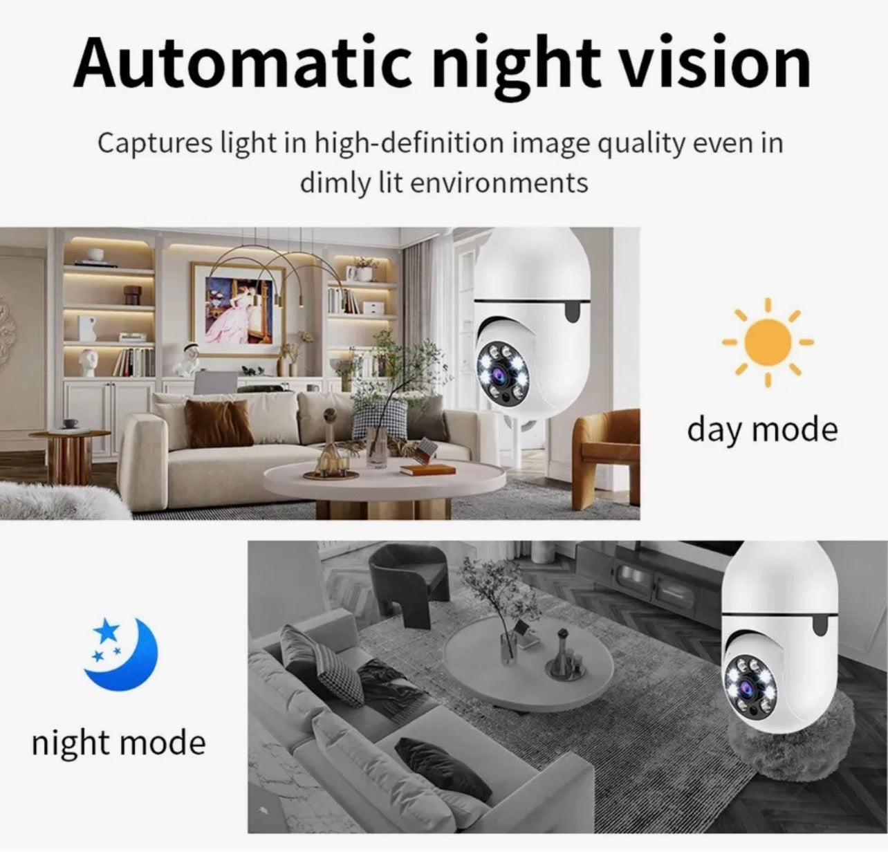 CCTV - 1080P Full HD CCTV Camera -CCTV Camera Wifi - Wifi Smart Camera - Wifi Camera -Home Security Camera - Smart Camera Wifi - CCTV Wifi - Wifi Camera Blub Socket - Security Camera For Home Wifi - Camera CCTV - Security Camera - Security Camera For Home