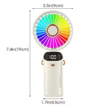 5000mAh Portable Fan Rechargeable 90° Foldable 5 Speed Mini Air Conditioner Small Fan Air Cooler with LED Digital Display