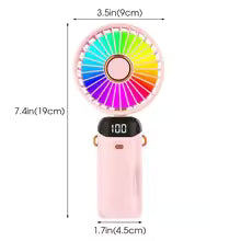 5000mAh Portable Fan Rechargeable 90° Foldable 5 Speed Mini Air Conditioner Small Fan Air Cooler with LED Digital Display