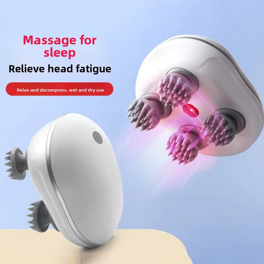 Portable Electric Head Massager Kneading Scalp Relax Scalp Massager Rechargeable Vibration Head Massage Machine Bathroom