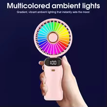 5000mAh Portable Fan Rechargeable 90° Foldable 5 Speed Mini Air Conditioner Small Fan Air Cooler with LED Digital Display