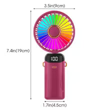 5000mAh Portable Fan Rechargeable 90° Foldable 5 Speed Mini Air Conditioner Small Fan Air Cooler with LED Digital Display