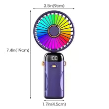 5000mAh Portable Fan Rechargeable 90° Foldable 5 Speed Mini Air Conditioner Small Fan Air Cooler with LED Digital Display