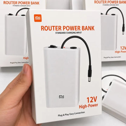 12V High-Power Router Power Bank 20000mAh | 6 Cell Backup Battery | Compatible with Wi-Fi Routers & ONTs - High Capacity Backup - 20,000 AMH | WiFi Router UPS Power Bank 12Volts 8 to 10 Hours Backup