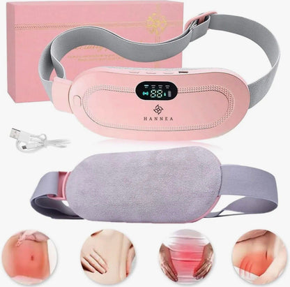 Period Cramp Relief Belt – Portable Electric Menstrual Heating Pad with Massager