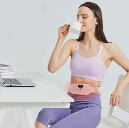 Period Cramp Relief Belt – Portable Electric Menstrual Heating Pad with Massager
