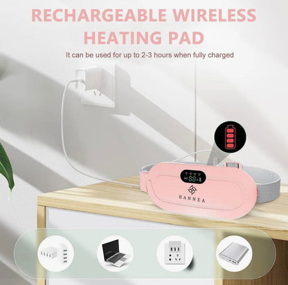 Period Cramp Relief Belt – Portable Electric Menstrual Heating Pad with Massager