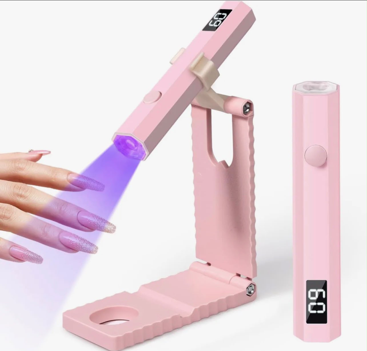 HOMEFISH UV LED Nail Lamp with Adjustable Bracket Base and LED Indicator, Professional Nail Dryer for Fast Curing and Gel Nails