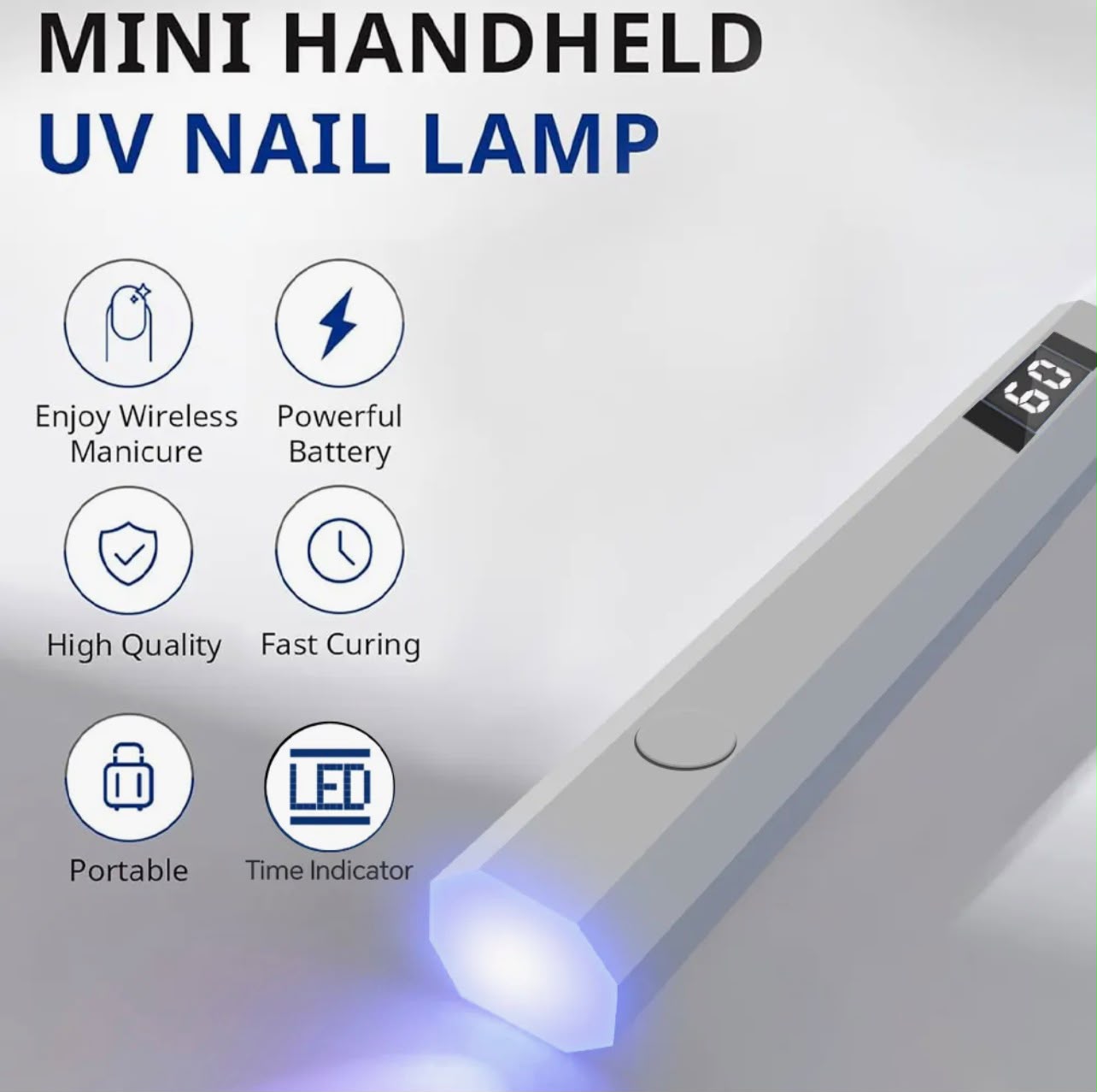 HOMEFISH UV LED Nail Lamp with Adjustable Bracket Base and LED Indicator, Professional Nail Dryer for Fast Curing and Gel Nails