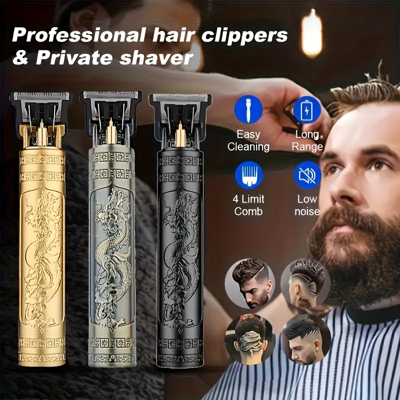 Urban Cart T9 Men's Hair Clipper and Trimmer Set, Cordless Hair Clipper Suitable for Haircut Kits, with Comb Attachments, Professional Beard Trimmer, Hair Clipper, USB Metal Rechargeable Grooming Tool