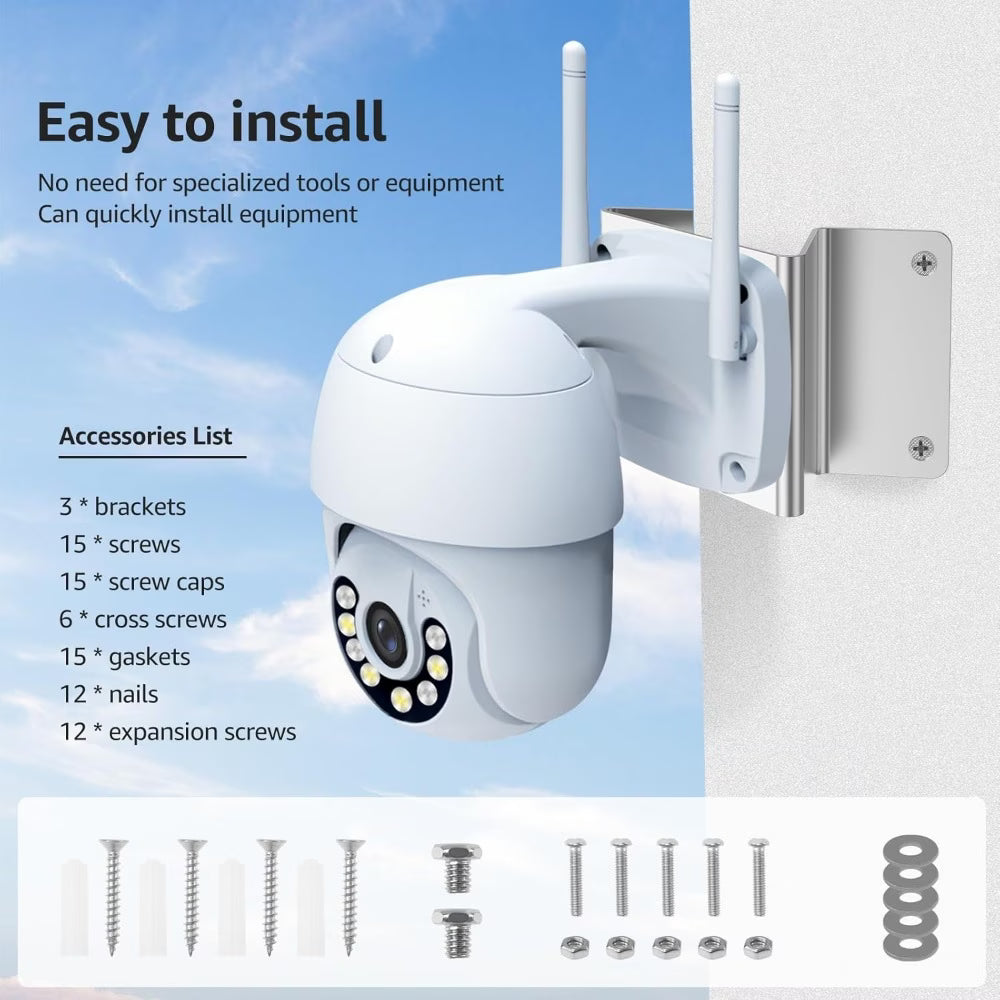 3pcs Stainless Steel Exterior Outside Wall Corner Mount for PTZ Camera, Monitoring Area Up to 270°, Wall Corner Bracket Compatible with Eufy Floodlight Camera, Include Screws &amp; Washers